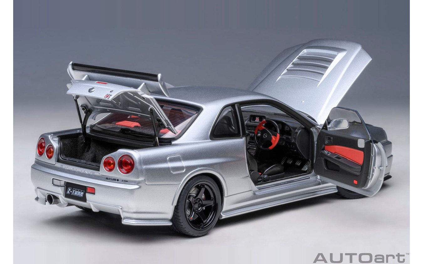 AUTOart製「ニスモ R34 GT-R Z-tune シルバー」の1/18スケールモデル