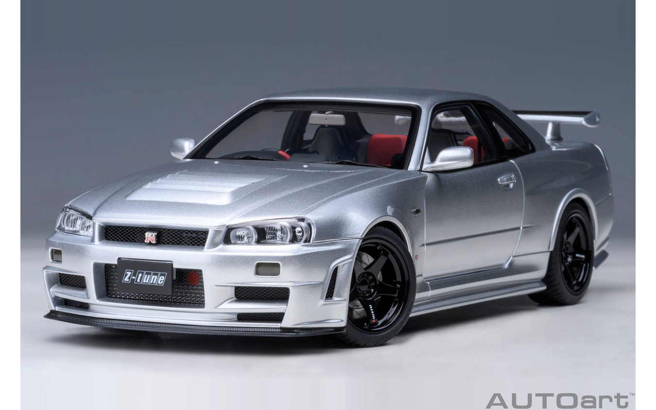 AUTOart製「ニスモ R34 GT-R Z-tune シルバー」の1/18スケールモデル