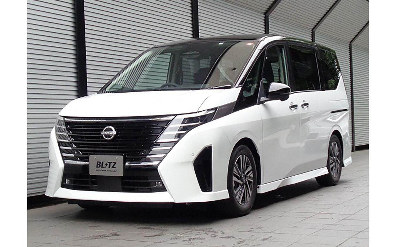 ブリッツ DAMPER ZZ-R　セレナ e-Power（GFC28）装着例（基準車高：フロント 38mmダウン / リア 46mmダウン）