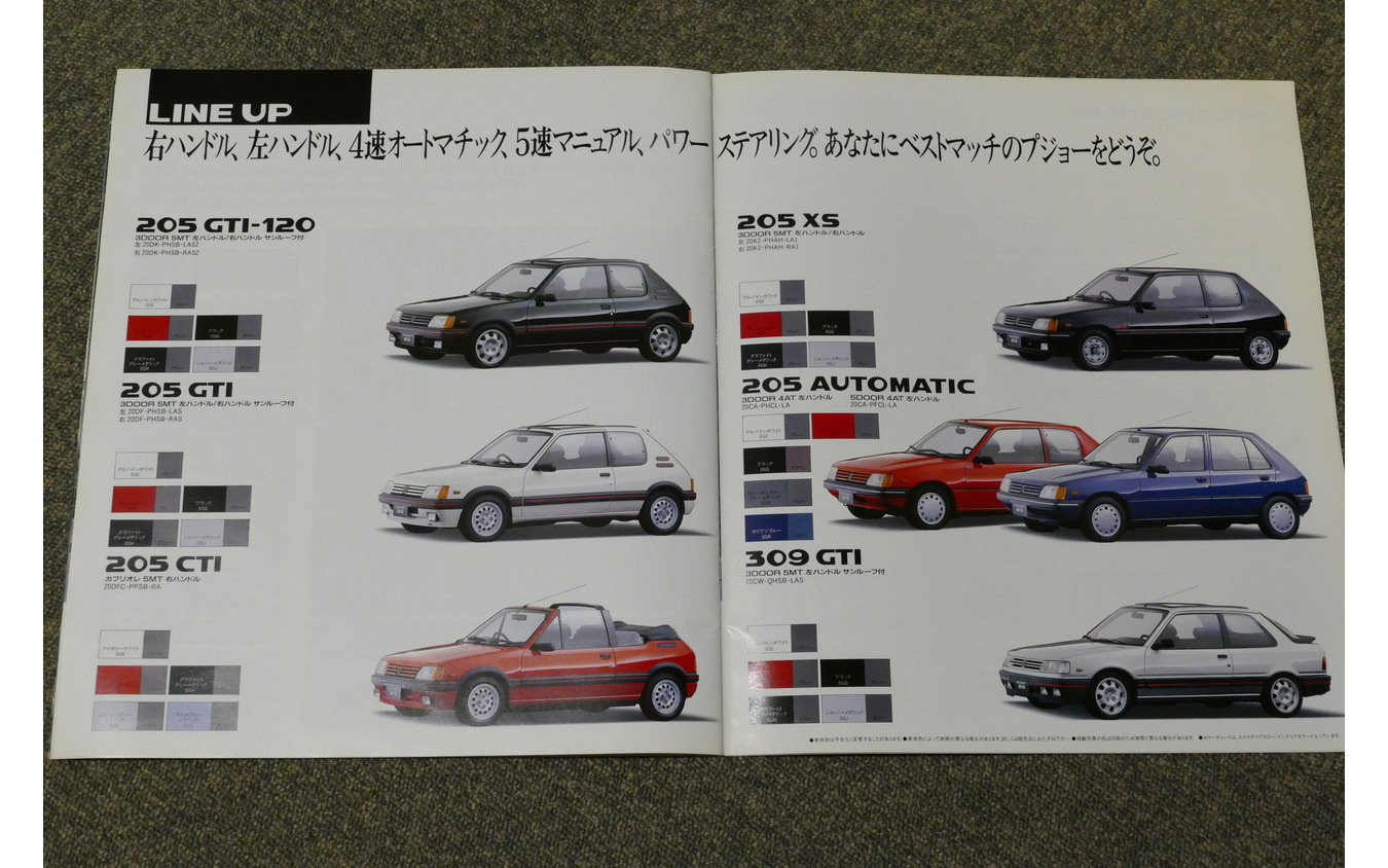 プジョー205GTI 当時のカタログ
