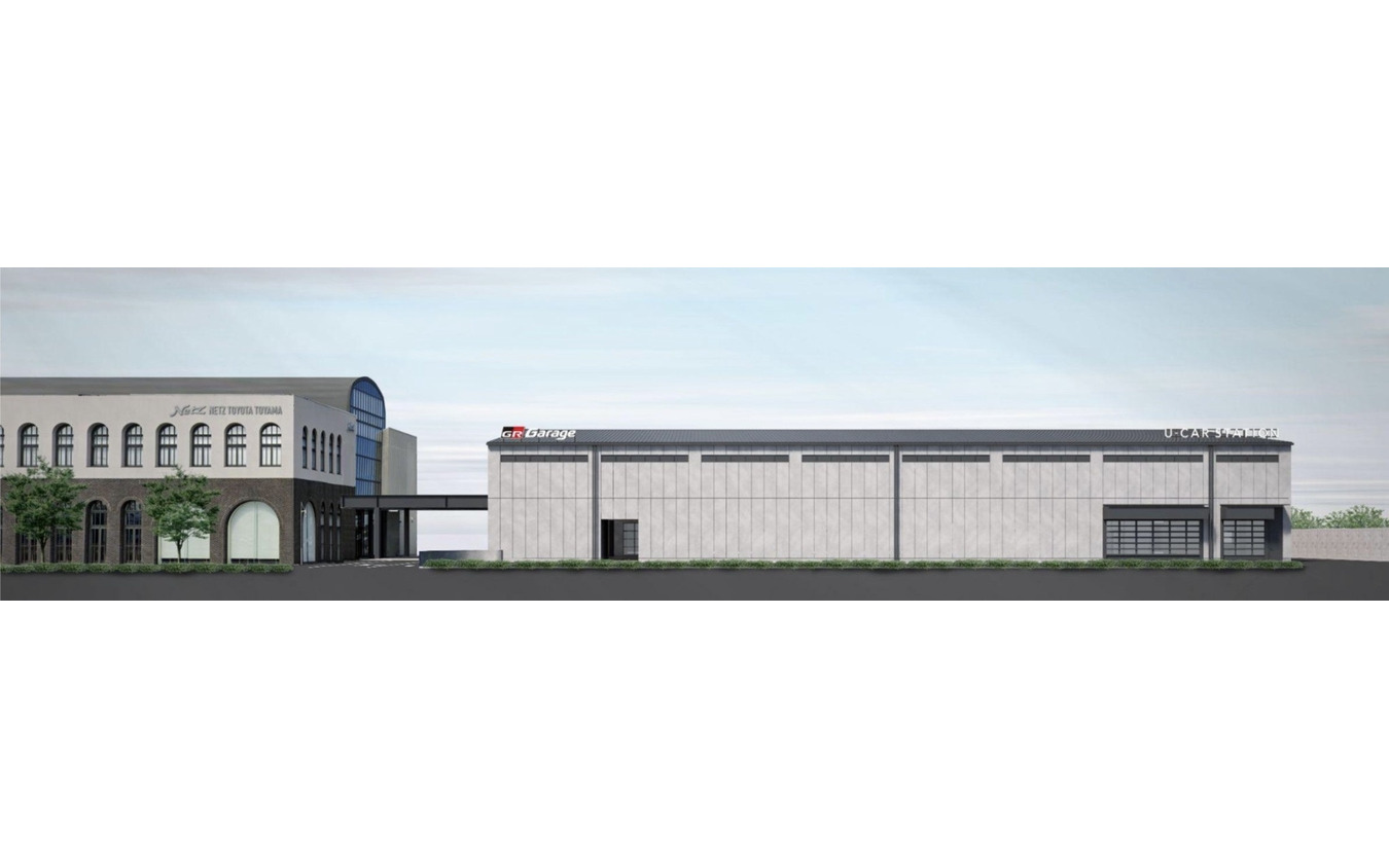 本店（左）・GR Garage富山新庄・U-CAR STATION富山（右）　統合後の外観イメージパース