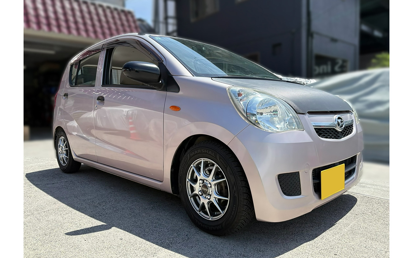 テイン フレックスZ　ダイハツ・ミラ装着例（基準車高純正比：フロント 40mmダウン / リア 50mmダウン）