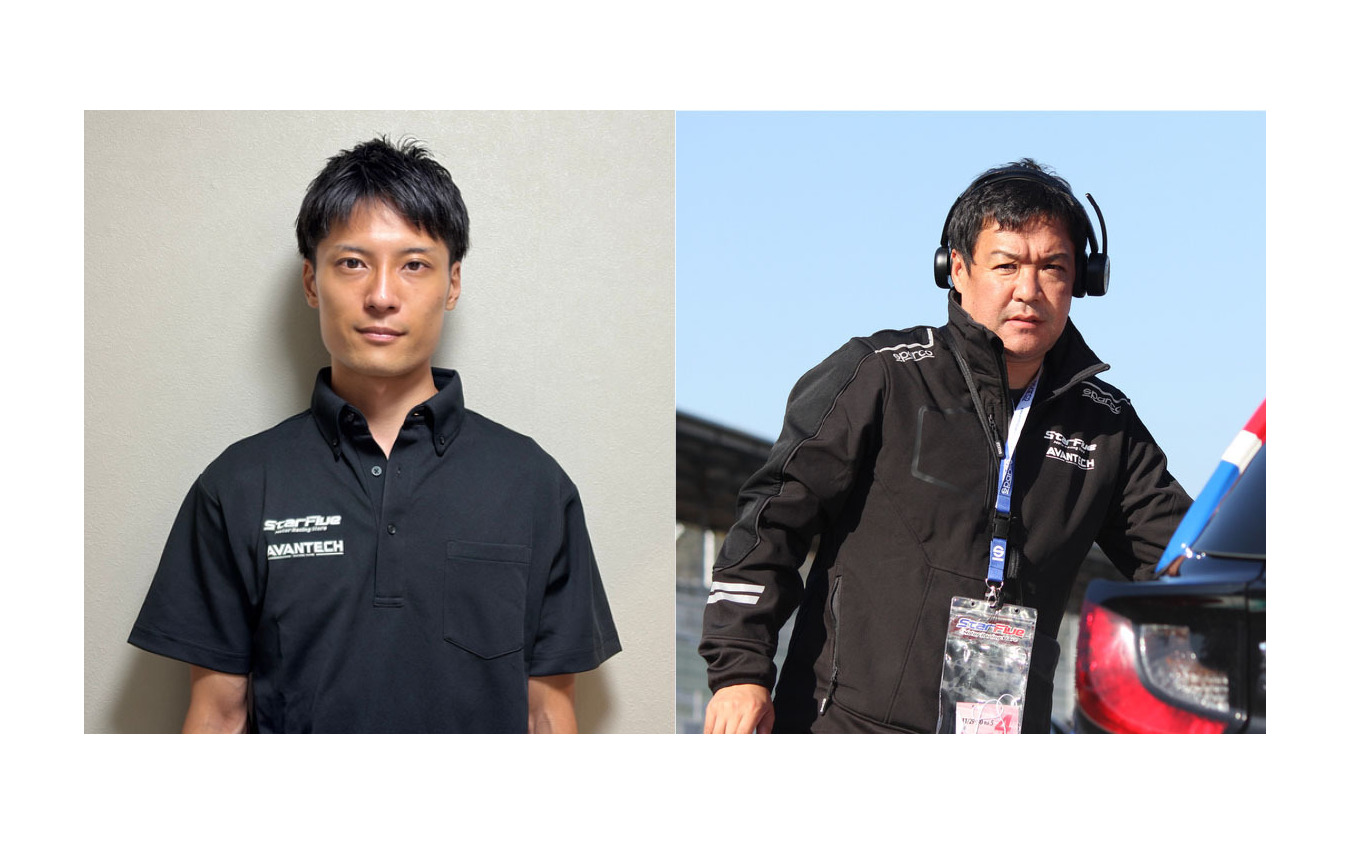山田遼選手（左）と高崎保浩チーム代表（右）