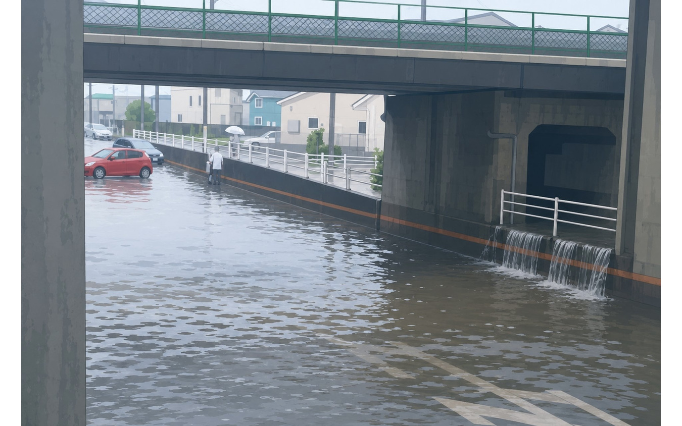 冠水したアンダーパス（イメージ）