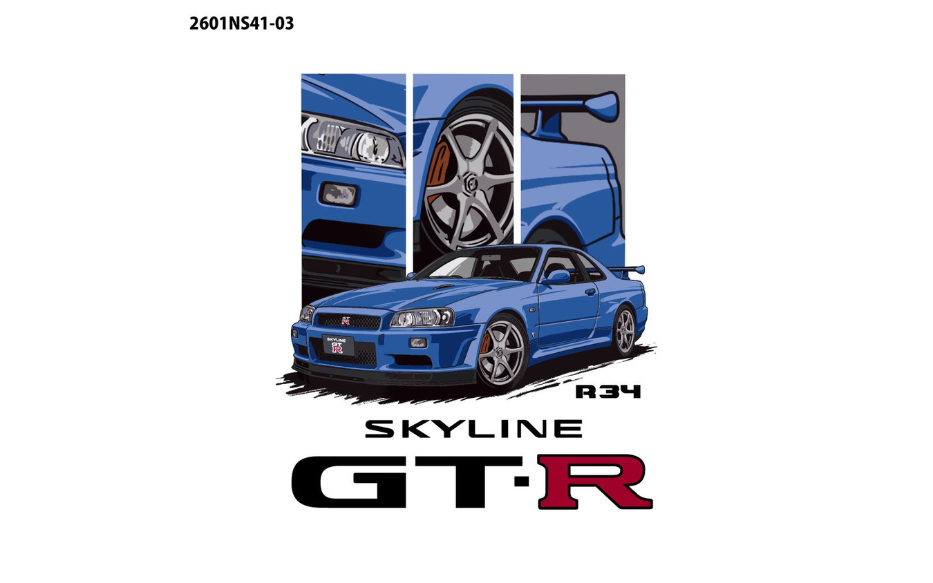 「SKYLINE GT-R (R34) Tシャツ」