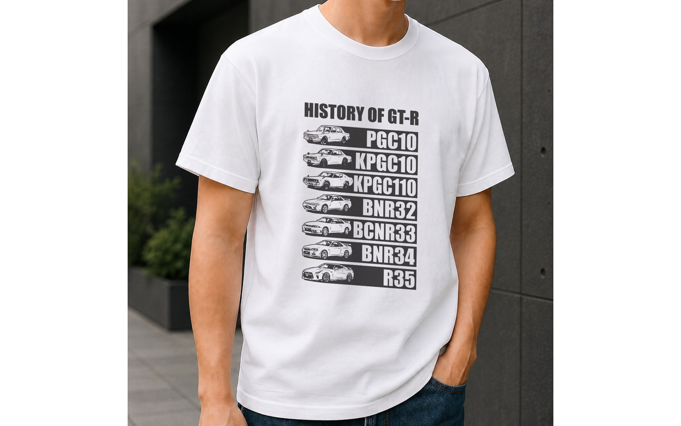 「NISSAN HISTORY OF GT-R Tシャツ」