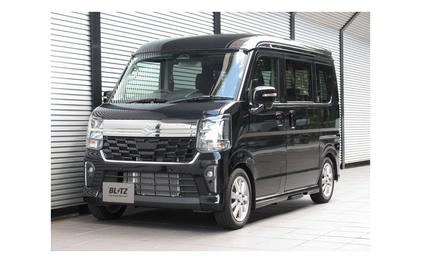 ブリッツ DAMPER ZZ-R　スズキ・エブリイワゴン装着例（基準車高：フロント 29mmダウン / リア 48mmダウン）