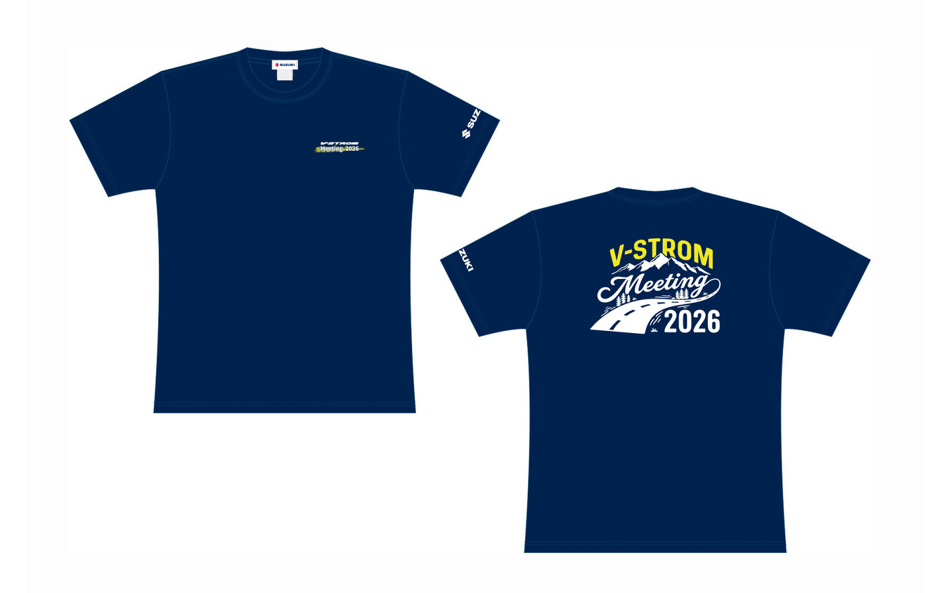「Vストロームミーティング 2026」オリジナルTシャツ（ネイビー）