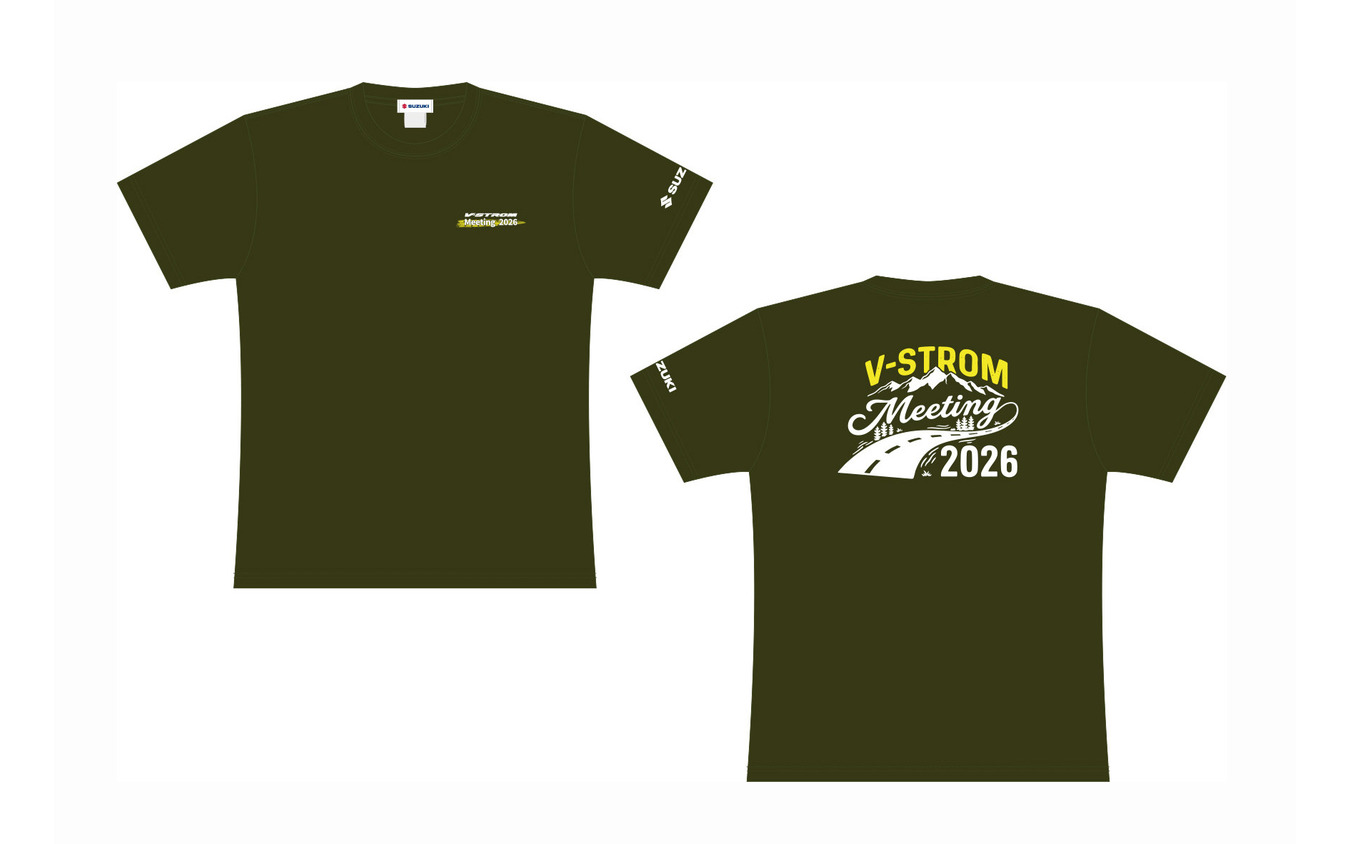 「Vストロームミーティング 2026」オリジナルTシャツ（アースグリーン）