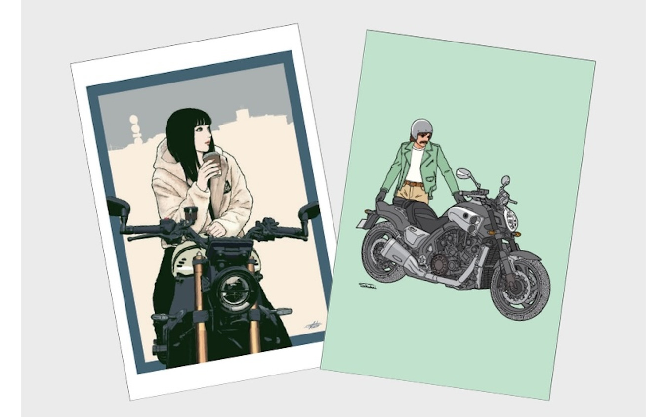 浦野周平氏、加藤ノブキ氏のイラストが描かれたオリジナルポストカード