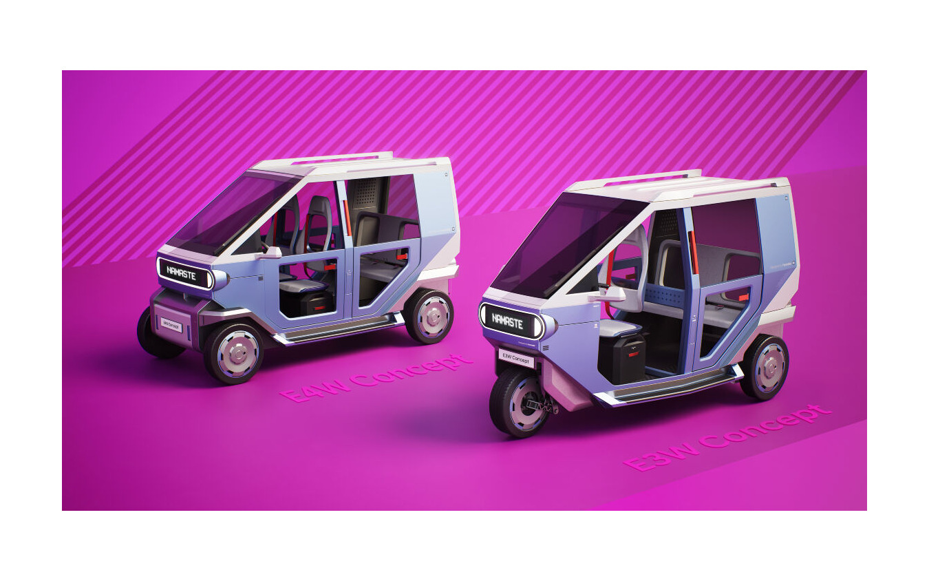 ヒョンデの小型電動四輪車のコンセプトモデルE4Wと電動三輪車とのコンセプトモデルE3W