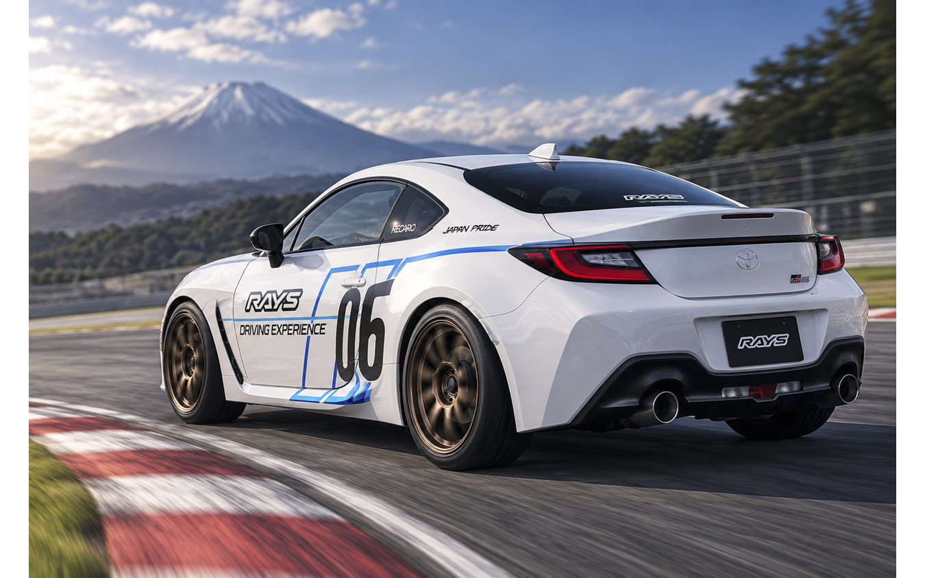 RAYS製ホイールと純正ホイールの比較試乗をGR86で実施予定