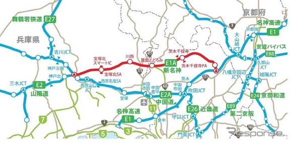 新名神高速 高槻jct 神戸jct開通でgw期間中の渋滞回数が半減 レスポンス Response Jp 新名神高速 高槻jct 神戸jct開通でgw期間中の渋滞回数が半減 レスポンス Response Jp