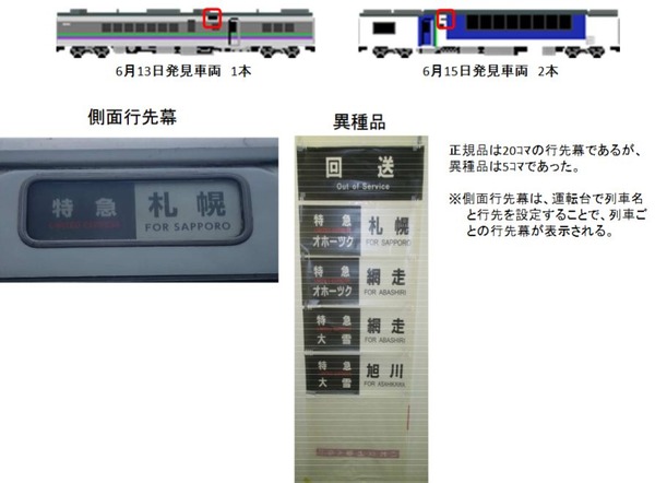 しろしろ　キハ183 貫通型　愛称幕　2本　方向幕　北斗　オホーツク 1314533.jpg