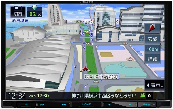 彩速ナビ タイプSシリーズ、3Dポリゴンランドマーク表示を採用