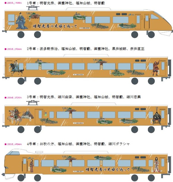 白い2系電車が 麒麟 に 北近畿への特急に明智光秀ゆかりのラッピング車 8月8日から レスポンス Response Jp