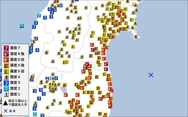 常磐道で法面崩壊、通行止め---2月13日の地震