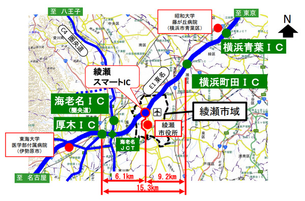 東名 綾瀬スマートIC、3月31日開通横浜町田と厚木の中間に新設