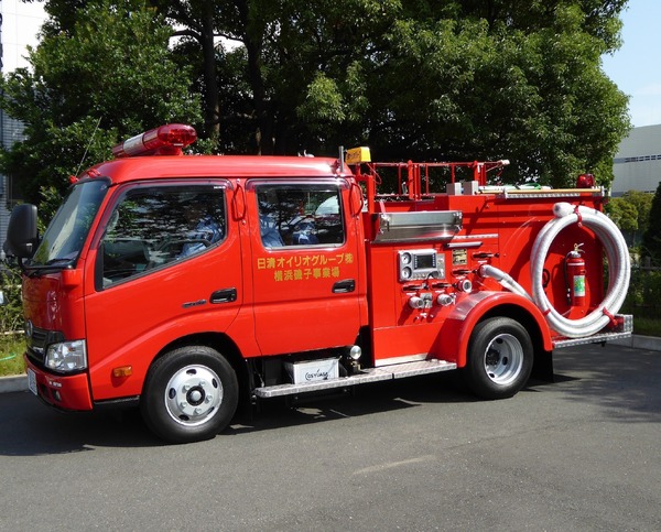 消防車にバイオディーゼル燃料ユーグレナが日清オイリオに供給