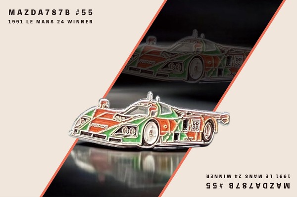 MAZDA 787B」ピンバッジが登場、ル・マン優勝35周年を記念