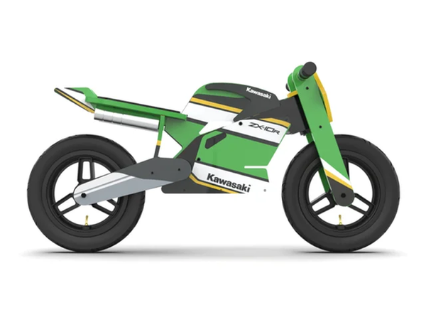 オリーブグリーン バランスバイク カワサキ、『Ninja ZX-10R』モチーフの子供用木製バランスバイク販売…7