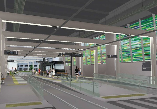 富山駅高架下の停留場は「富山駅」に…路面電車の南北接続事業 1 富山駅高架下の停留場は「富山駅」に…路面電車の南北接続事業 1