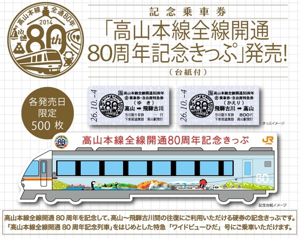 （ブランドロゴ）の人気ランキング JR東海、高山本線全通80周年の記念列車運転…記念切符も発売 コレクション