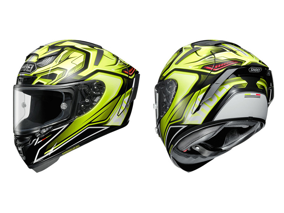 SHOEI X-Fourteen、グラフィックモデル「AERODYNE」に新色イエロー