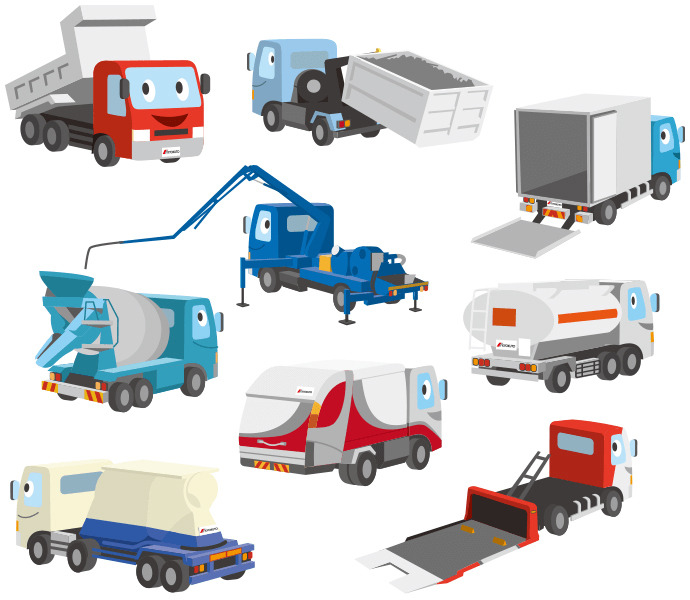 はたらく自動車 の塗り絵とイラストを募集 極東開発 レスポンス Response Jp