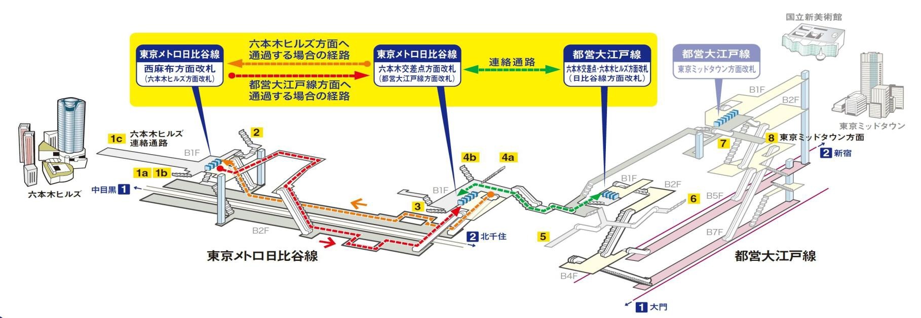 日比谷線 六本木 出口 車両