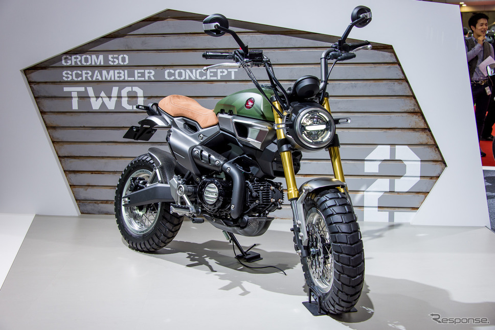 東京モーターショー15 若い人に乗ってほしい スクランブラー ホンダの50cc版 グロム レスポンス Response Jp 東京モーターショー15 若い人に乗ってほしい スクランブラー ホンダの50cc版 グロム レスポンス Response Jp