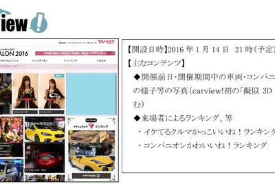 【東京オートサロン16】carview！とみんカラ、特集ページを開設…擬似3D画像で出展車両を紹介 画像