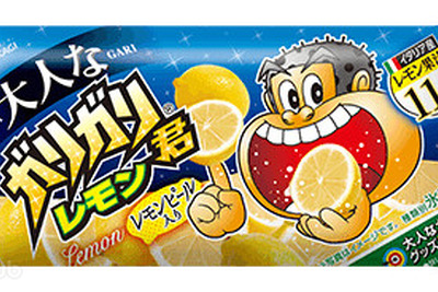 この夏は大人のための低カロリー、果汁も入ったガリガリ君レモン味 画像