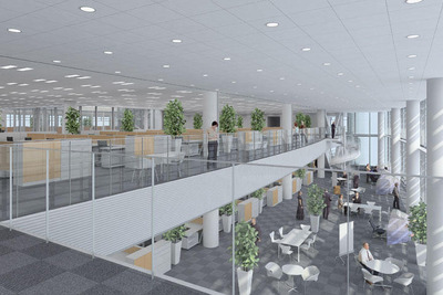 【日産 本社屋 起工】太陽光が感じられる建物 画像