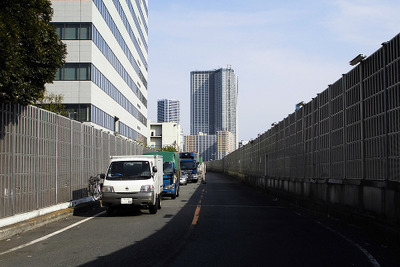 BRTが走る環状2号…2019年までは築地市場の裏出口を流用、仮設道路新設も 画像