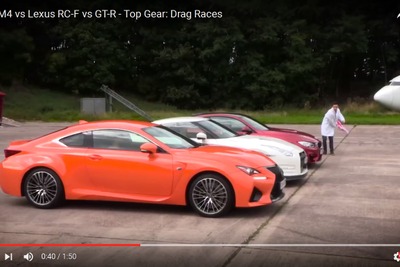 日産 GT-R、レクサス RC FとBMW M4 と加速競争［動画］ 画像
