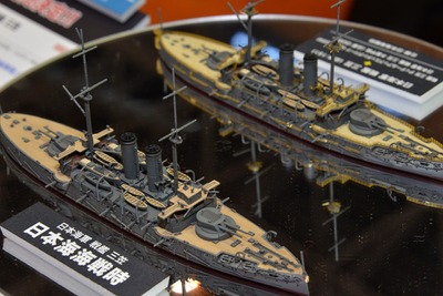 【静岡ホビーショー16】ハセガワ、新作ウォーターライン「日本海軍 戦艦 三笠」を展示 画像