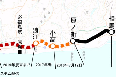 JR東日本、常磐線小高～原ノ町間は7月12日再開…避難指示解除受け 画像