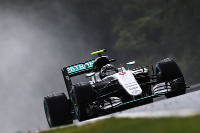 【F1 ハンガリーGP】豪雨で一時中断、波乱の予選…ロズベルグがポールポジション 画像