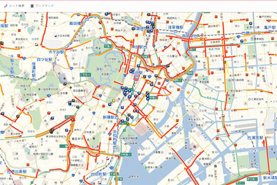 地図検索サイト MapFan、有料会員向けにVICS渋滞情報などの提供を開始 画像