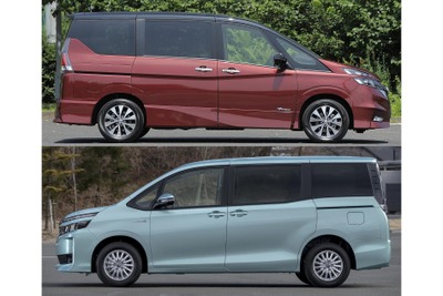 【日産 セレナ & トヨタ ヴォクシー 比較試乗】使い勝手のよさ vs フルハイブリッド、総合力で選ぶなら…? 画像