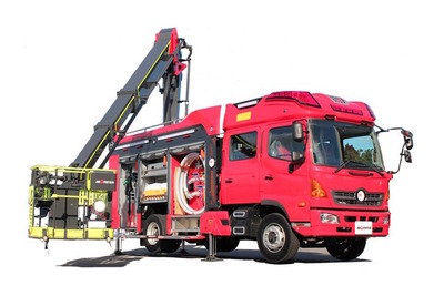 モリタ 13mブーム付多目的消防ポンプ自動車、JIDAデザインミュージアムセレクションに選定 画像