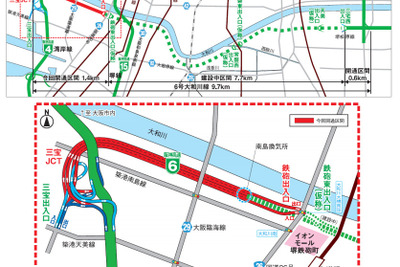 阪神高速6号大和川線、三宝JCT-鉄砲出入口が開通…湾岸線とのアクセス向上　1月28日 画像