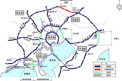 成田空港連絡ルートに選択肢、物流も加速…圏央道茨城県区間　2月26日全通 画像