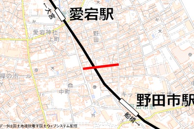 東武鉄道野田線、高架化工事で一部踏切が通行止め　8月18日～9月1日 画像