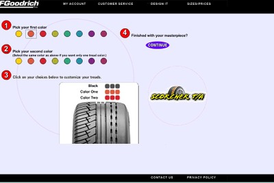 ウェブサイトでオリジナル・タイヤをデザイン 画像