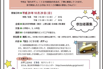 テーマは「空力ボディ」科博×トヨタの科学体験・工作教室 10月29日 画像