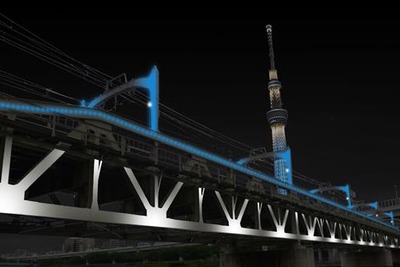 東武鉄道、隅田川橋りょうをライトアップへ…浅草・スカイツリー観光開発の一環 画像