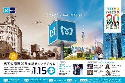 地下鉄が開く未来…東京メトロが地下鉄開通90周年を記念したシンポジウム　1月15日 画像