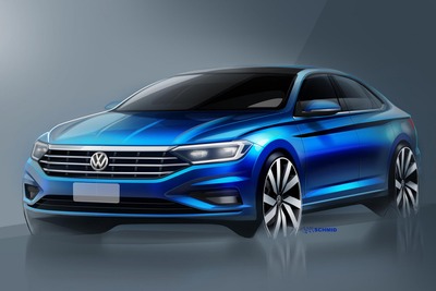 VW ジェッタ 新型、内外装のティザースケッチ…デトロイトモーターショー2018で初公開へ 画像